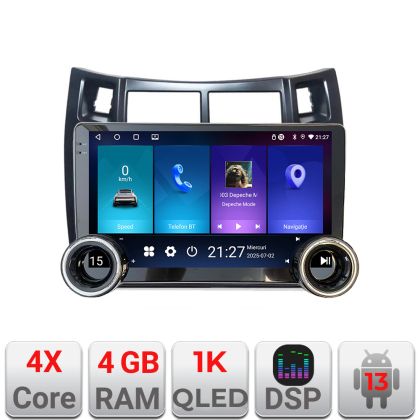 Navigáció Toyota Yaris 2008-2011 Kit-YARIS08 Edotec 4+64 10.5 hüvelykes Incell 1K android Wifi 5Ghz gps internet
