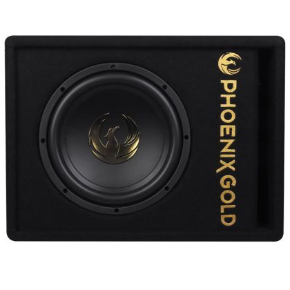 Phoenix Gold aktív mélynyomó, 10"-es hangszóró, 200 W RMS, 800 W MAX, kábelkészlettel