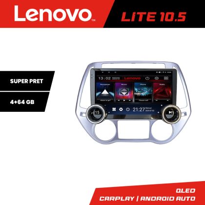 Navigáció Hyundai I20 2011-2014 manuális és automata Lenovo 8 magos 4+64 10.5 hüvelykes Incell 1K android Wifi 5Ghz gps internet Kit-i20-2012