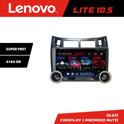 Navigáció Toyota Yaris 2008-2011 Kit-YARIS08 Lenovo 8 magos 4+64 10.5 hüvelykes Incell 1K android Wifi 5Ghz gps internet