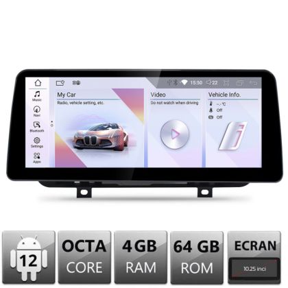 Navigáció BMW 2-es széria F22 F45 2012-2015 EVO Android képernyő 10.25" 4+64 4G BT