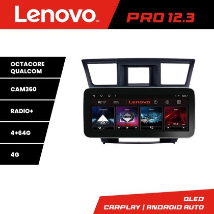 Navigáció Toyota Highlander 2007-2013 Lenovo PRO 4+64 12,3 hüvelykes qled android 4G DSP gps internet
