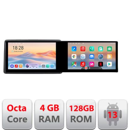 Navigáció DACIA DUSTER 2019 után Kit-199 Edotec 2 képernyő 8 magos 4+128 21.6 hüvelykes Incell android Wifi 5Ghz gps internet v1