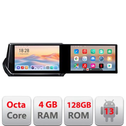 Navigáció Peugeot 2008 2020- Edotec 2 képernyő 8 magos 4+128 21.6 hüvelykes Incell android Wifi 5Ghz gps internet készlet-209-2020