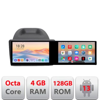 Navigáció Ford Fiesta Kit-256 Edotec 2 képernyő 8 magos 4+128 21.6 hüvelykes Incell android Wifi 5Ghz gps internet