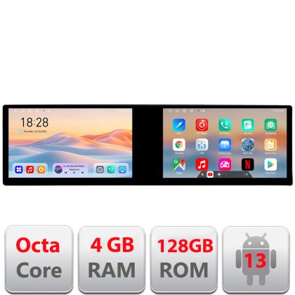 Navigáció Peugeot 308 2013-2018 Kit-308 Edotec 2 képernyő 8 magos 4+128 21.6 hüvelykes Incell android Wifi 5Ghz gps internet