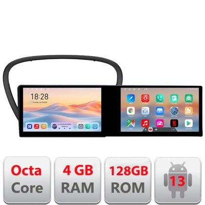 Navigáció Peugeot 607 Edotec 2 képernyő 8 magos 4+128 21.6 hüvelykes Incell android Wifi 5Ghz gps internet Kit-607