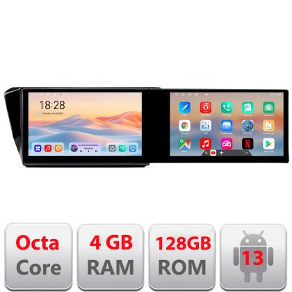 Navigáció Skoda Superb 3 2015- Kit-932 Edotec 2 képernyő 8 magos 4+128 21.6 hüvelykes Incell android Wifi 5Ghz gps internet C