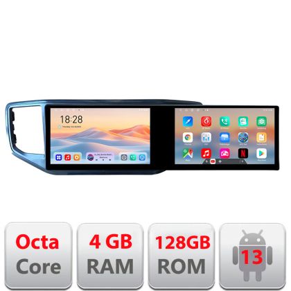 Dedikált navigáció Edonav VW Amarok Edotec 2 képernyő 8 magos 4+128 21,6 hüvelykes Incell android Wifi 5 GHz-es gps internet KIT-amarok