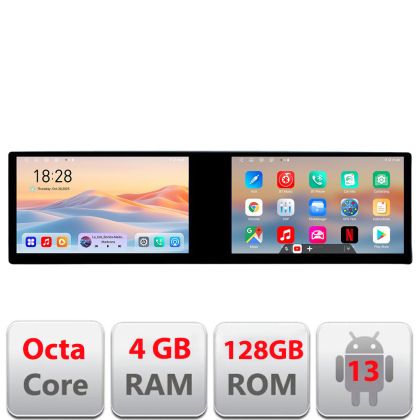 Navigáció Citroen Berlingo 2015-2018 Kit-berlingo Edotec 2 képernyő 8 magos 4+128 21.6 hüvelykes Incell android Wifi 5Ghz gps internet 32