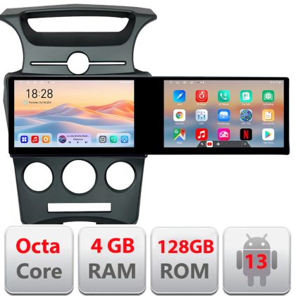 Navigáció Kia Carens 2006-2012 automata klíma Edotec 2 képernyő 8 magos 4+128 21.6 hüvelykes Incell android Wifi 5Ghz gps internet KIT-carens-2006
