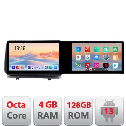 Navigáció Renault Clio 3 2005-2013 Edotec 2 képernyő 8 magos 4+128 21.6 hüvelykes Incell android Wifi 5Ghz gps internet Co