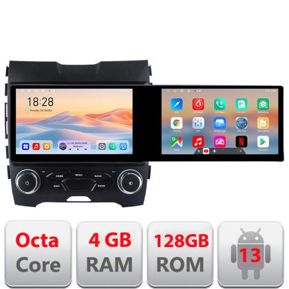 Navigáció Ford Edge 2015-2021 középkategóriás Edotec 8 magos 4+128 10.5 hüvelykes Incell 1K android Wifi 5Ghz gps internet