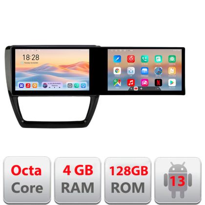 VW Jetta 2011-2018 Kit-jetta-15 Edotec navigáció 2 képernyő 8 magos 4+128 21,6 hüvelykes Incell android Wifi 5Ghz gps internet