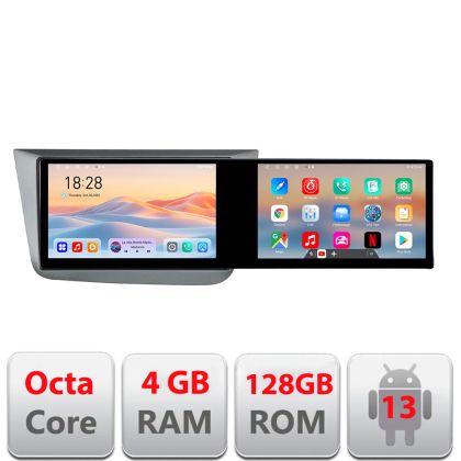 Navigáció Seat Leon 2005-2012 Kit-leon05 Edotec 2 képernyő 8 magos 4+128 21.6 hüvelykes Incell android Wifi 5Ghz gps internet