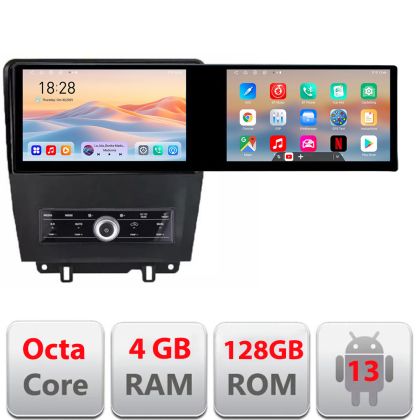 Navigáció Ford Mustang 2009-2014 Edotec 2 képernyő 8 magos 4+128 21.6 hüvelykes Incell android Wifi 5Ghz gps internet