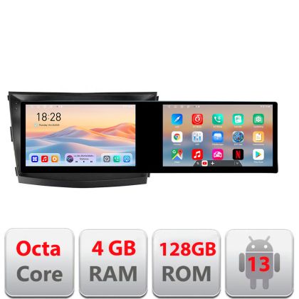 Navigáció SsangYong Tivoli 2015-2019 Edotec 2 képernyő 8 magos 4+128 21.6 hüvelykes Incell android Wifi 5Ghz gps internet Kit-tivoli2015