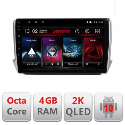 Navigatie Peugeot 208/2008 L-PSA Octa Core, Octacore, 4Gb RAM, 64Gb Hdd, 4G, QLED 2K, DSP, Carplay, Bluetooth