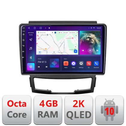 Navigatie Ssangyong Korando 2011- 2013 C-159 Android Octa Core Ecran 2K QLED GPS 4G 4+32GB 360 KIT-159+EDT-E409-2K