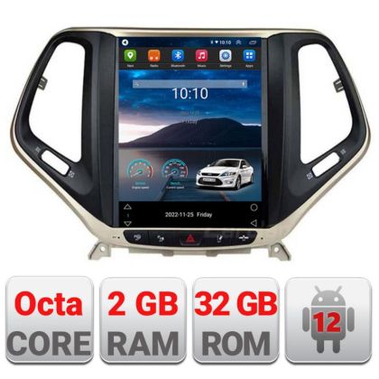 Navigatie tip Tesla Jeep Cherokee 2016-2020 radio gps internet 8Core 4G carplay android auto 2+32 kit-tesla-cherokee17