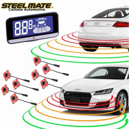 Senzori de parcare fata si spate OEM STEELMATE PTS810EX cu display LCD V10