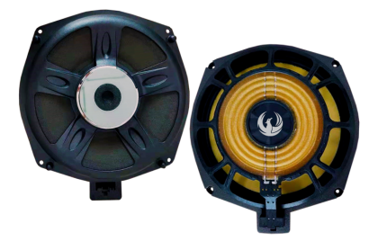 Kit subwoofer BMW 8” (200 mm) și cabluri plug & play ﻿75W RMS/150W MAX 3.6 Ohm Phoenix Gold ZDSB200