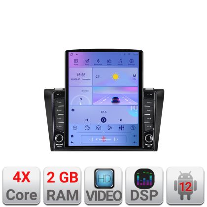 Navigatie Mazda 3 2004-2009 K-161 ecran tip TESLA 9.7" cu Android Radio Bluetooth Internet GPS WIFI 2+32 DSP Quad Core