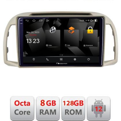 Navigatie Nissan Micra 2002-2010 Android radio gps internet octa core 8+128 carplay android auto