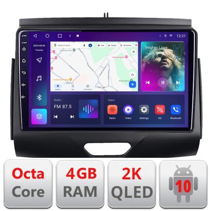 Navigatie Ford Ranger C-574 Android Octa Core Ecran 2K QLED GPS 4G 4+32GB 360 KIT-574+EDT-E409-2K