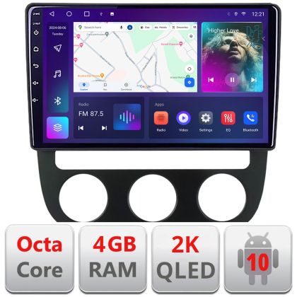 Navigatie VW Golf 5 2004-2010 clima automatica Android ecran Qled 2K Octa core 4+32 KIT-golf5-automatic+EDT-E409-2K