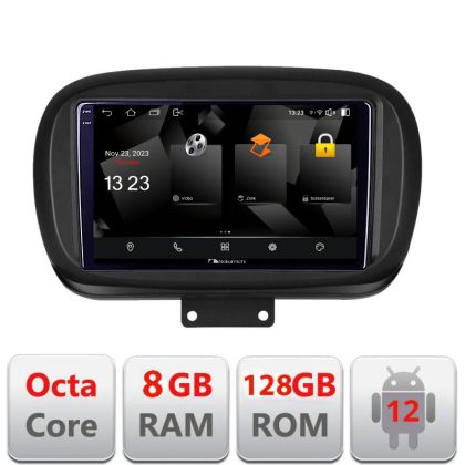 Navigatie Fiat 500 2014- 5960Pro-539 Android Octa Core Qualcomm 2K Qled 8+128 DTS DSP 360 4G Optical