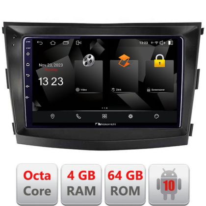 Navigatie SsangYong Tivoli 2015-2019 Android Octa Core 720p 4+64 DSP 360 camera carplay android auto