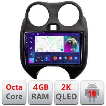 Navigatie Nissan Micra 2010-2014 Android ecran Qled 2K Octa core 4+32 KIT-micra2010+EDT-E409-2K