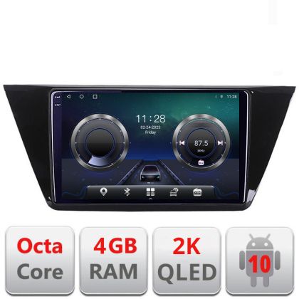 Navigatie Volkswagen Touran 2016- C-3144 Android Octa Core Ecran 2K QLED GPS 4G 4+32GB 360 KIT-3144+EDT-E410-2K