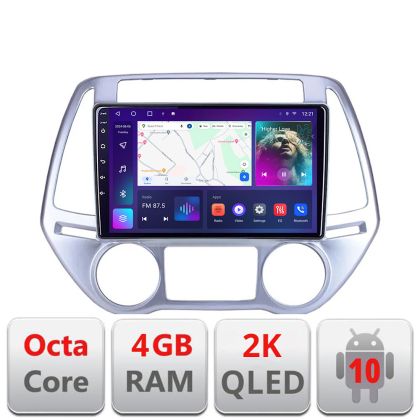 Navigatie HHyundai I20 2011-2014 manual si automat Android ecran Qled 2K Octa core 4+32 Kit-i20-2012+EDT-E409-2K