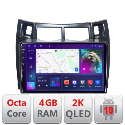 Navigatie Toyota Yaris 2008-2011 C-YARIS08 Android Octa Core Ecran 2K QLED GPS 4G 4+32GB 360 KIT-YARIS08+EDT-E409-2K