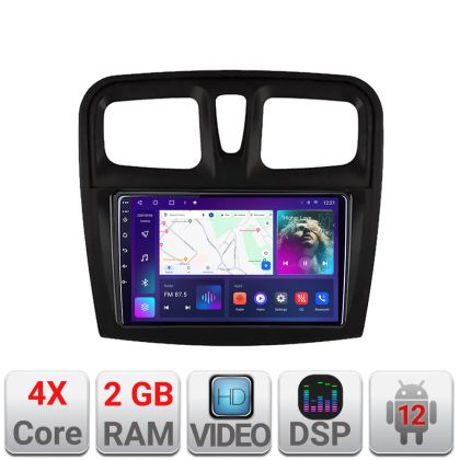 Navigatie Dacia Sandero 2012-2020 var B Android radio gps internet quad core 2+32 kit-sandero-variantb+EDT-E309v2