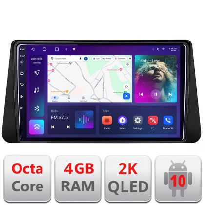 Navigatie Nissan Micra intre anii 2014-2019 Android Octa Core Ecran 2K QLED GPS 4G 4+32GB 360 KIT-micra+EDT-E409-2K