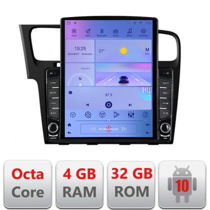 Navigatie VW Golf 7 H-491 ecran tip TESLA 9.7" cu Android Radio Bluetooth Internet GPS WIFI 4+32GB DSP 4G Octa Core