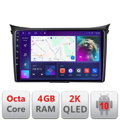 Navigatie HHyundai I30 2011-2016 Android Octa Core Ecran 2K QLED GPS 4G 4+32GB 360 KIT-i30-2011+EDT-E409-2K