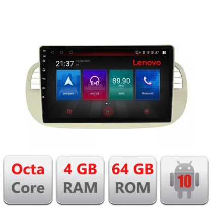 Navigatie Fiat 500 intre anii 2007-2015 Android radio gps internet Lenovo Octa Core 4+64 LTE Kit-fiat500+EDT-E509-PRO