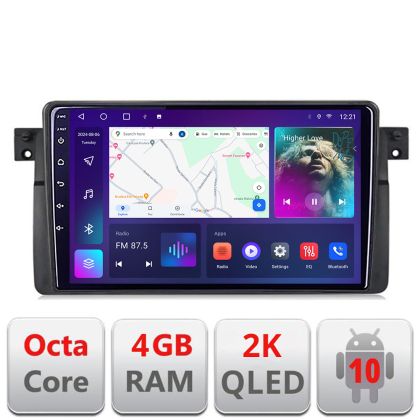 Navigatie BMW Seria 3 E46 C-052 Android Octa Core Ecran 2K QLED GPS 4G 4+32GB 360 KIT-052+EDT-E409-2K