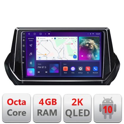 Navigatie Peugeot 2008 2020- Android ecran Qled 2K Octa core 4+32 Kit-209-2020+EDT-E409-2K