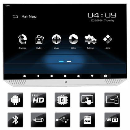 Edotec EDT-TRAVEL13.3-A Travelmate Tetiera cu Android 13.3" USB SD 1080p internet Touchscreen