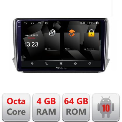 Navigatie Peugeot 208/2008 5510-PSA Android Octa Core 720p 4+64 DSP 360 camera carplay android auto