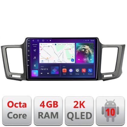 Navigatie TOYOTA RAV 4 2013-2018 Android Octa Core Ecran 2K QLED GPS 4G 4+32GB 360 KIT-247+EDT-E409-2K