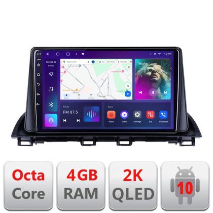 Navigatie Mazda 3 2014-2019 C-463 Android Octa Core Ecran 2K QLED GPS 4G 4+32GB 360 KIT-463+EDT-E409-2K