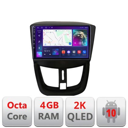 Navigatie Peugeot 207 C-PE01 Android Octa Core Ecran 2K QLED GPS 4G 4+32GB 360 KIT-PE01+EDT-E409-2K