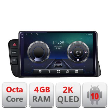 Navigatie Audi A4 2008-2016 NON-MMI C-A4 Android Octa Core Ecran 2K QLED GPS 4G 4+32GB 360 KIT-A4+EDT-E410-2K