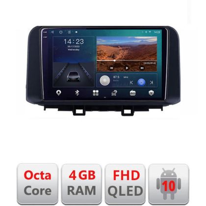 Navigatie HHyundai Kona B-1058 Android Ecran QLED octa core 4+64 carplay android auto KIT-1058+EDT-E310V3